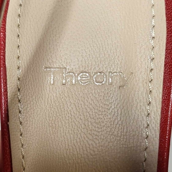 THEORY Red City Slingback 100% Lamb Leather New SZ 37 - Picture 11 of 12